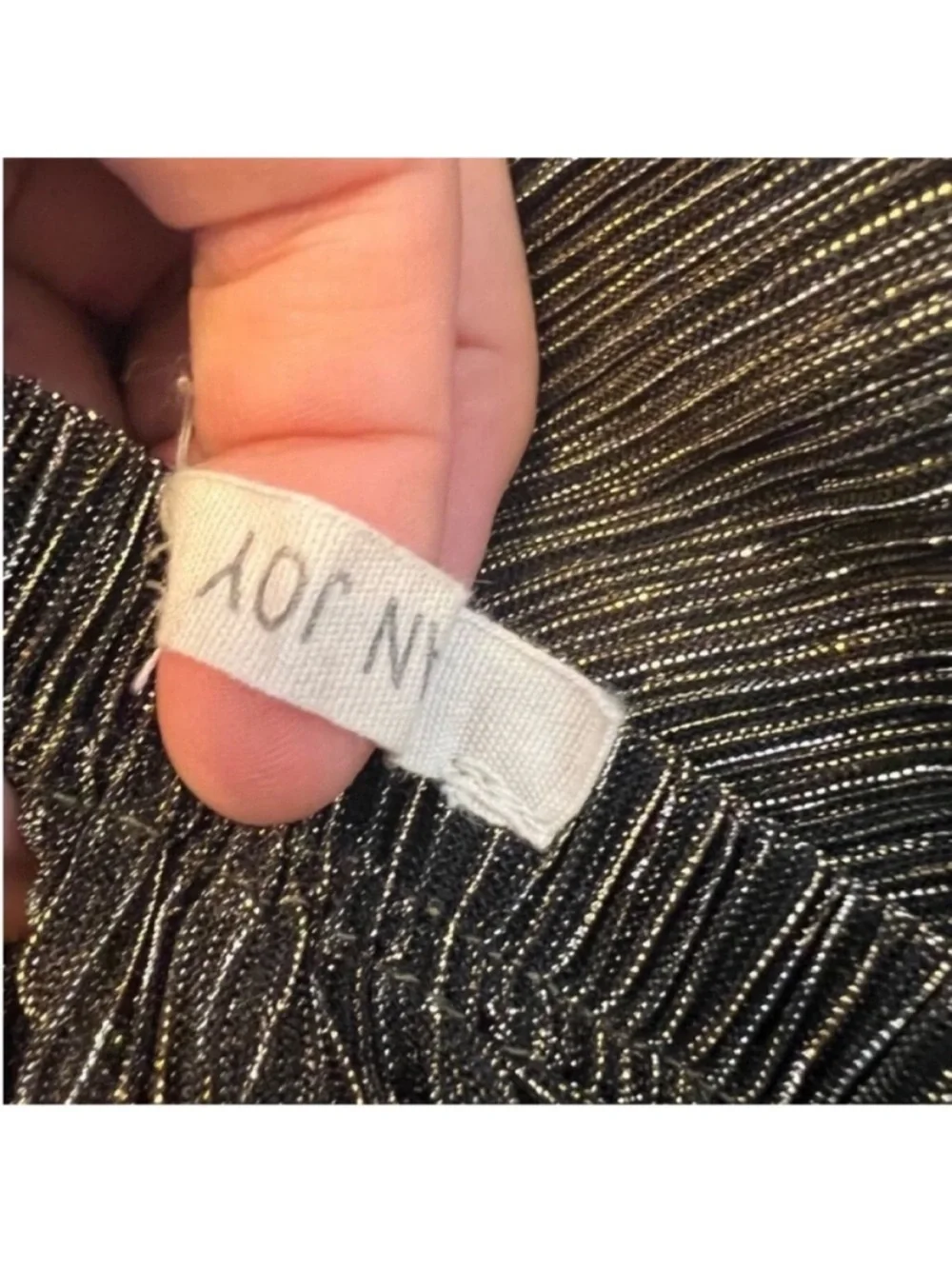 San joy Boutique Metallic Gold Shimmer Crinkle High Slit High Rise Maxi Skirt